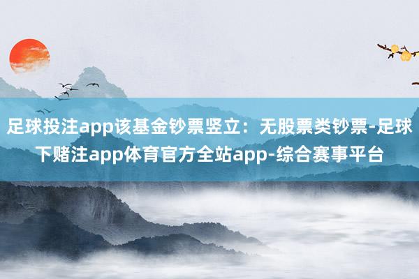 足球投注app该基金钞票竖立：无股票类钞票-足球下赌注app体育官方全站app-综合赛事平台