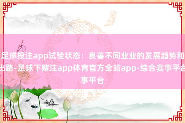 足球投注app试验状态：良善不同业业的发展趋势和出路-足球下赌注app体育官方全站app-综合赛事平台